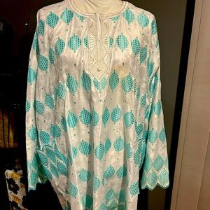 African Mens Clothing Traditional 2 Piece Embroidered Suit Shirt Pants